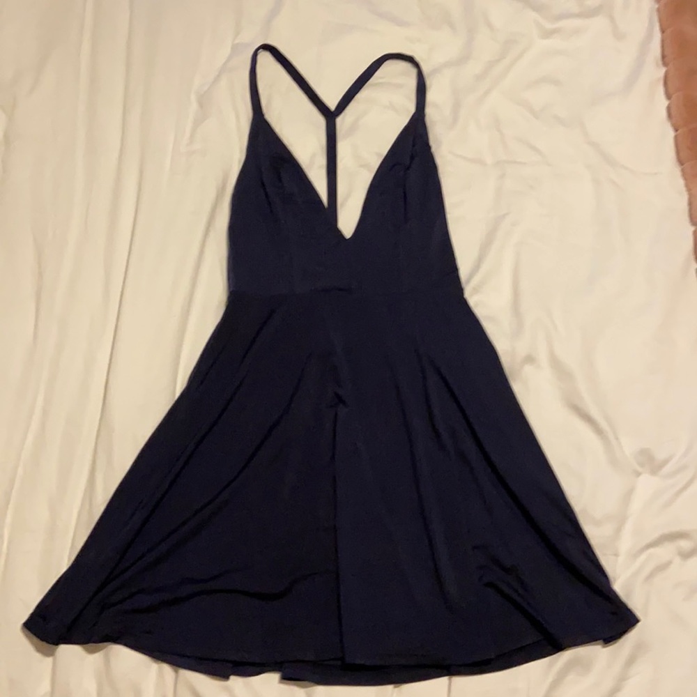 Navy blue mini dress from Revolve